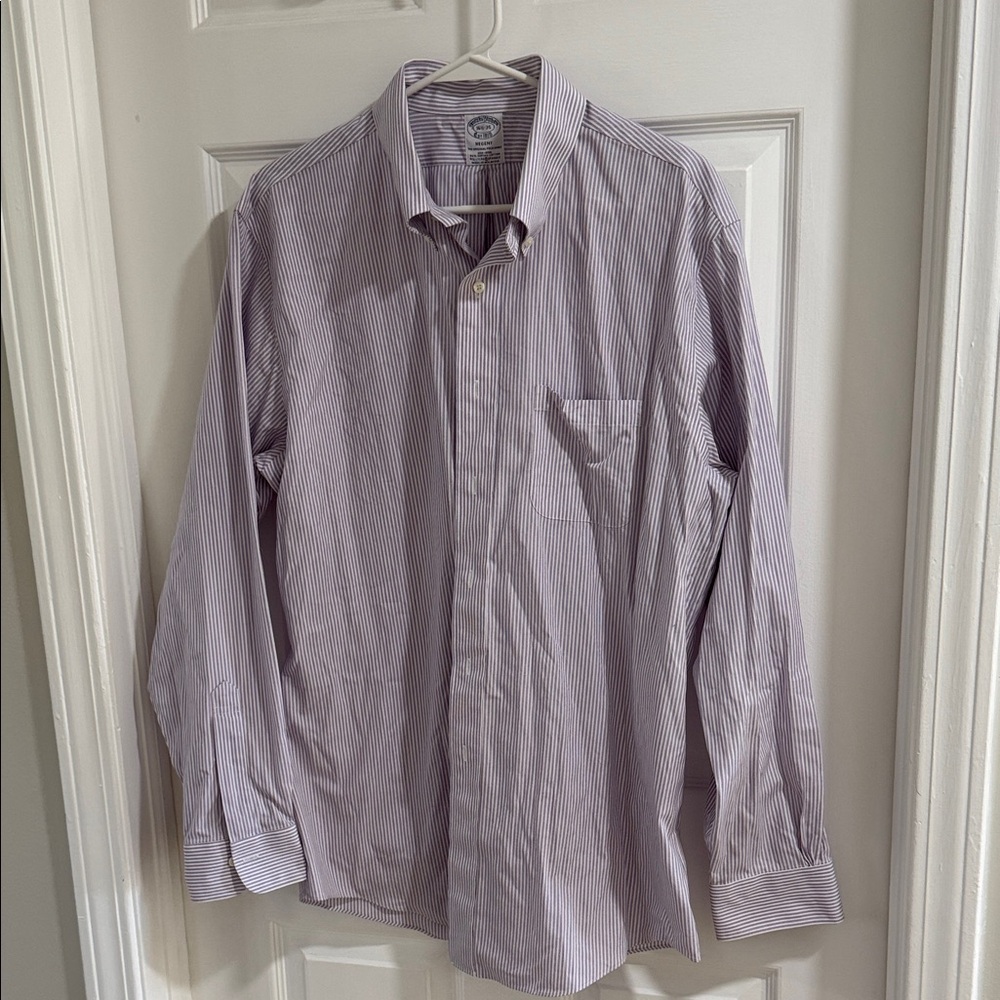 Brooks Brothers Purple and White Pinstripe Dress Shirt